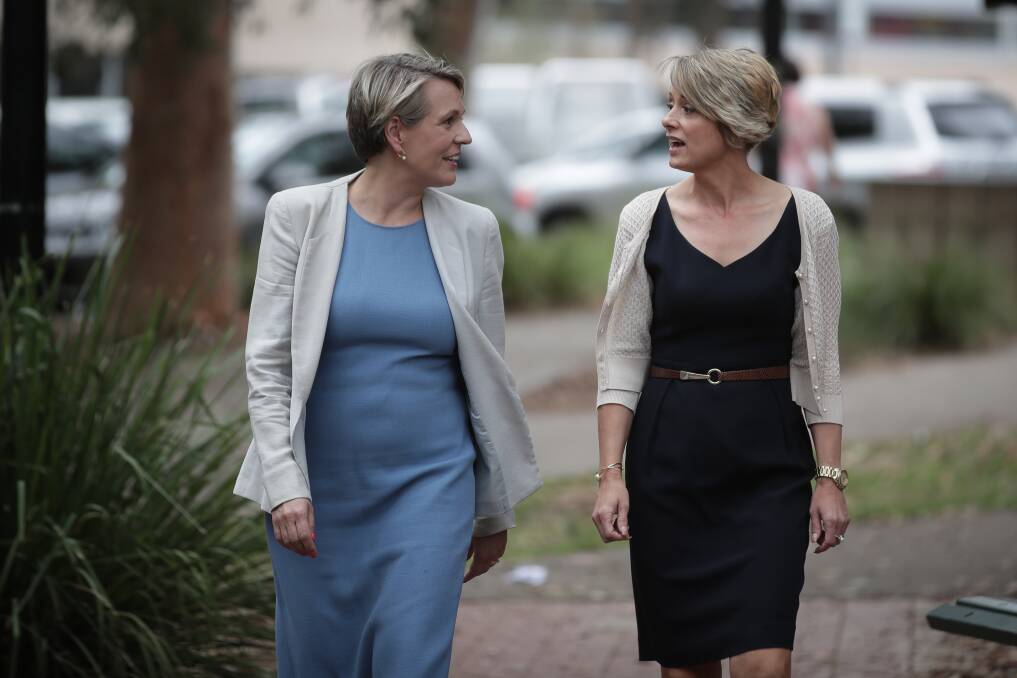 Labor senator Kristina Keneally and former deputy opposition leader Tanya Plibersek. Picture: Alex Ellinghausen