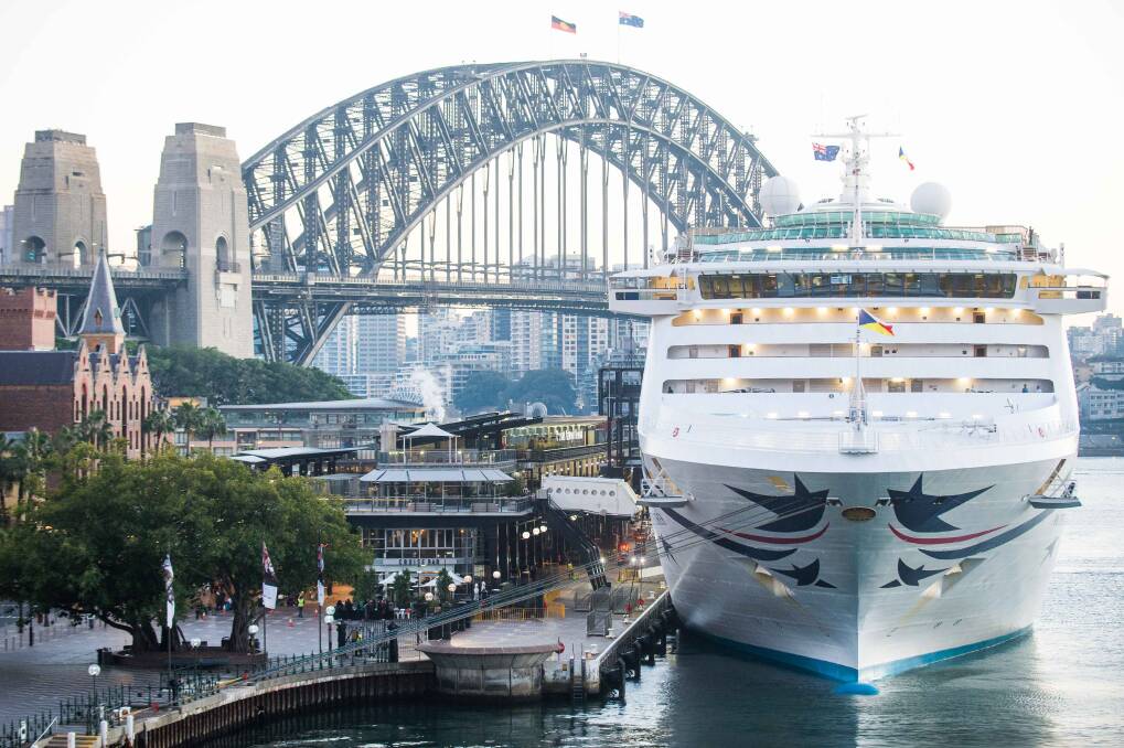 The Pacific Explorer waiting to depart Circular Quay. Picture: Supplied
