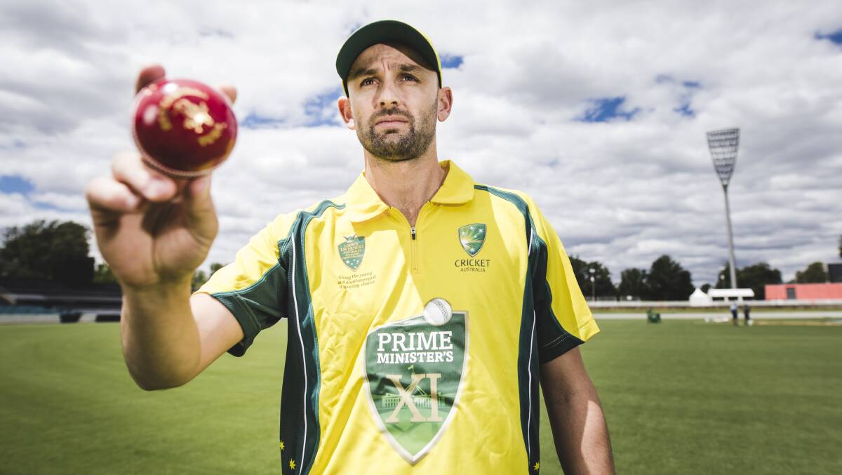 Australian off-spinner Nathan Lyon could return to Manuka Oval. Picture: Jamila Toderas