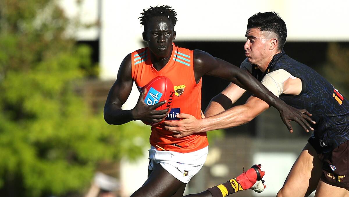 Changkuoth Jiath is set to make his AFL debut in Canberra. Picture: Wayne Ludbey