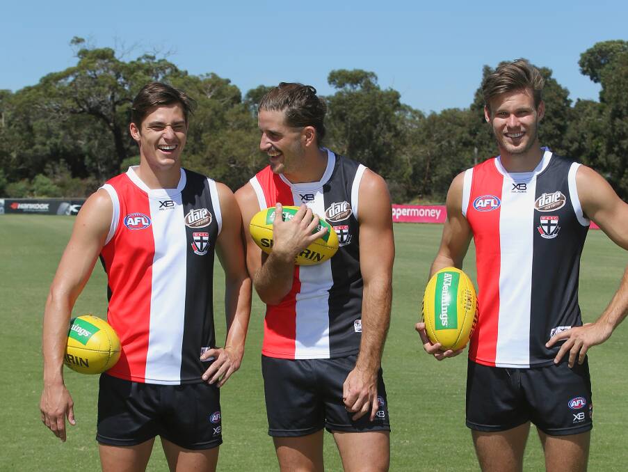 The Canberra trio of Jack Steele, Josh Bruce and Logan Austen are no longer together at St Kilda. Picture: Wayne Ludbey