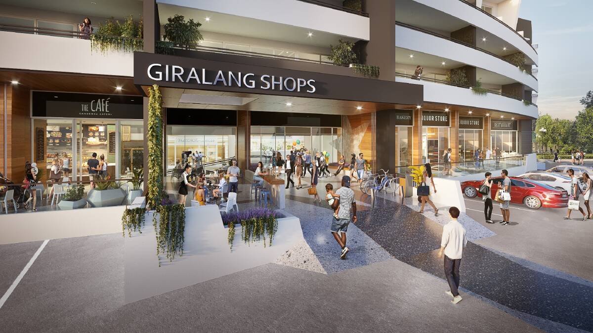 A model of the proposed redeveloped Giralang shops, which has failed to secure a major supermarket as an anchor tenant. Photo: Supplied