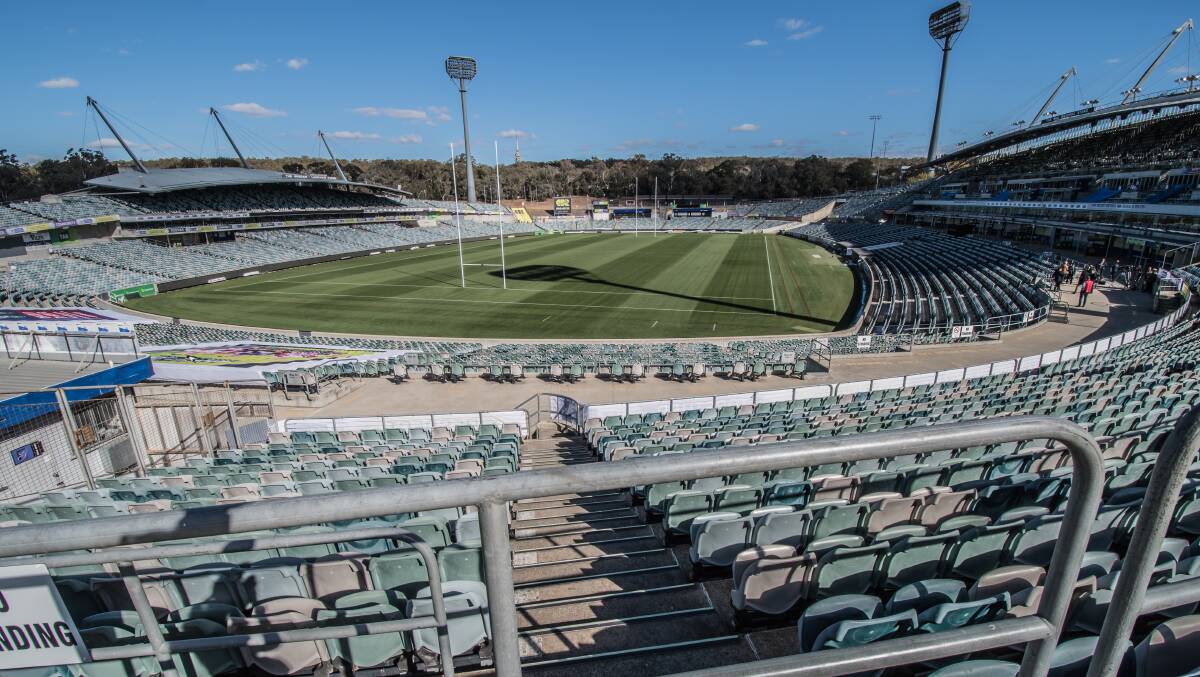 Canberra Stadium's playing surface is still one of the best in the country, but the stands and utilities are past their used-by date. Photo: Karleen Minney