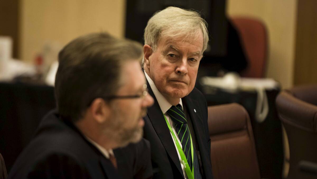 Former Australian Public Service commissioner John Lloyd during a Senate Estimates Commitee in May 2018. Picture: Dominic Lorrimer