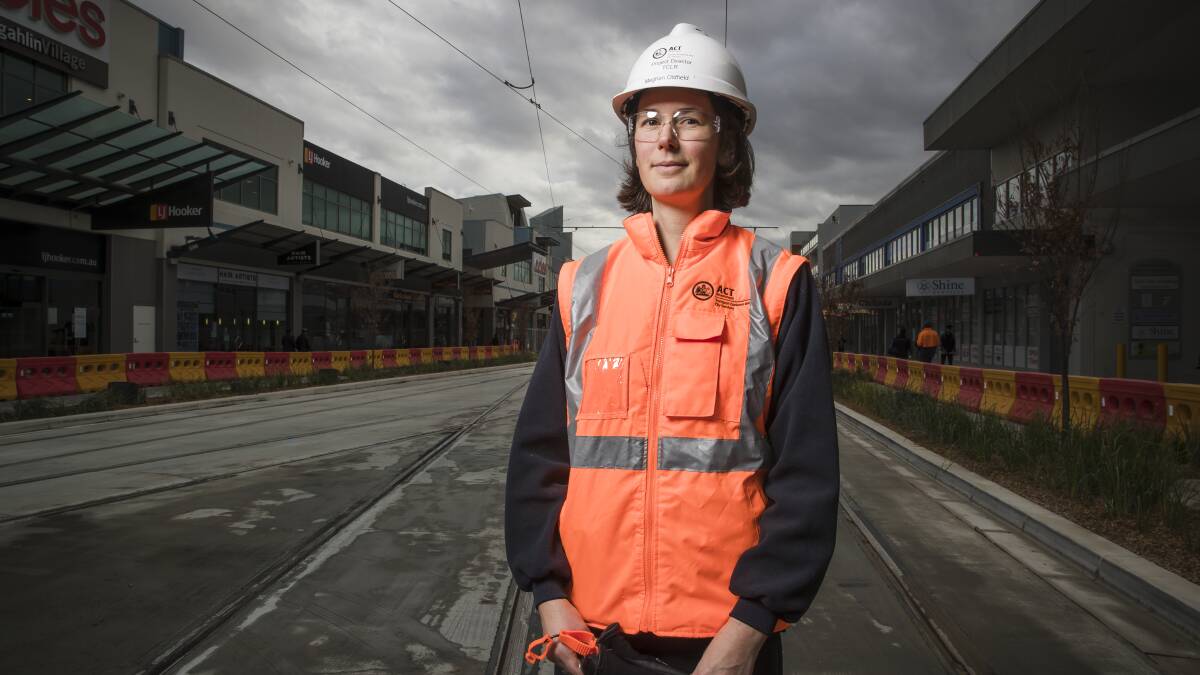 Transport Canberra Light Rail project director Meghan Oldfield in Gungahlin. Photo: Sitthixay Ditthavong