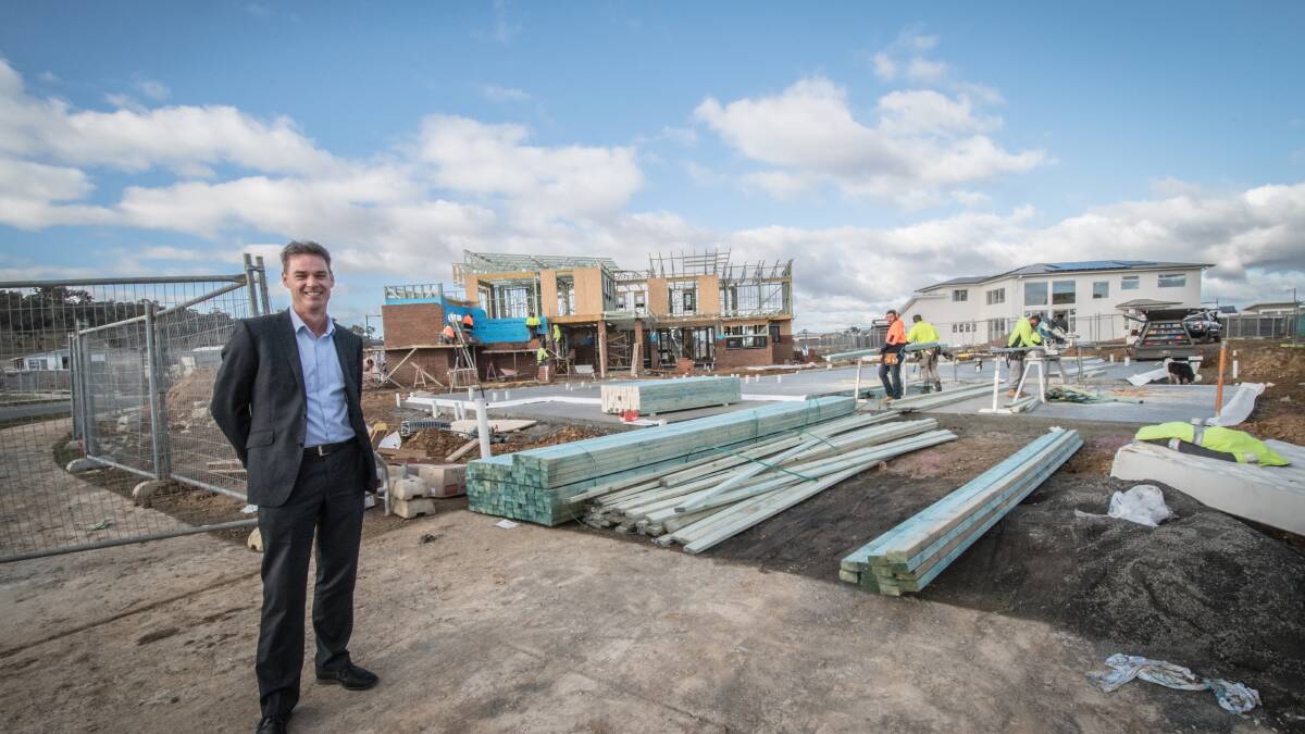 New Suburban Land Agency CEO John Dietz on site in Throsby. Photo by KArleen Minney