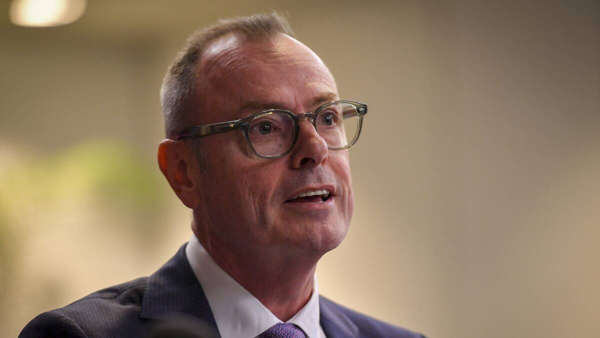 Domino's Australia chief executive Don Meij at a parliamentary inquiry into franchisees. Picture: Eddie Jim