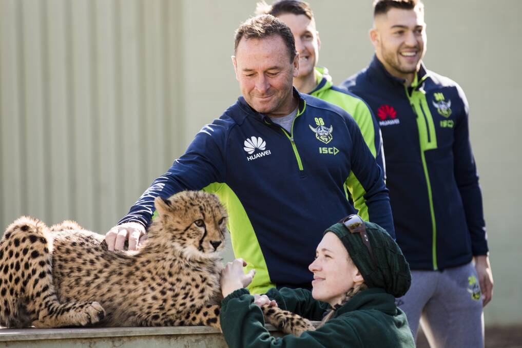 Raiders coach Ricky Stuart is drawing on the 1989 group to help the present. Picture: Jamila Toderas