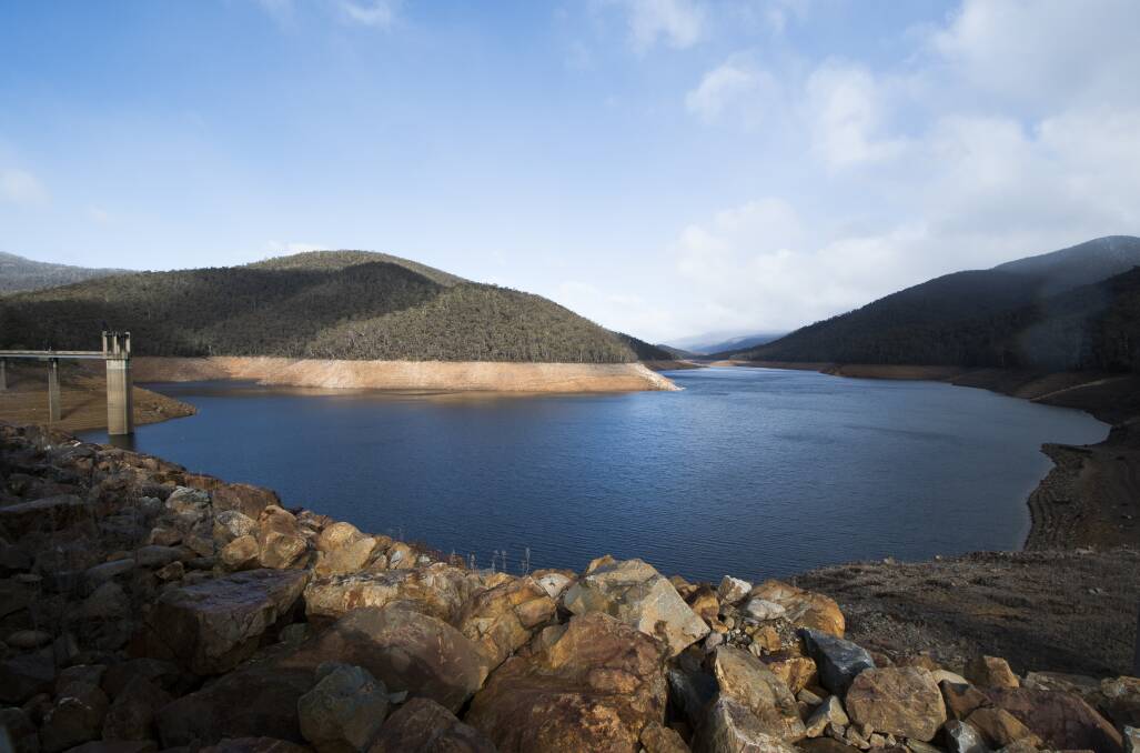 Water levels at Corin Dam have sunk below 20 per cent of its capacity. Picture: Elesa Kurtz