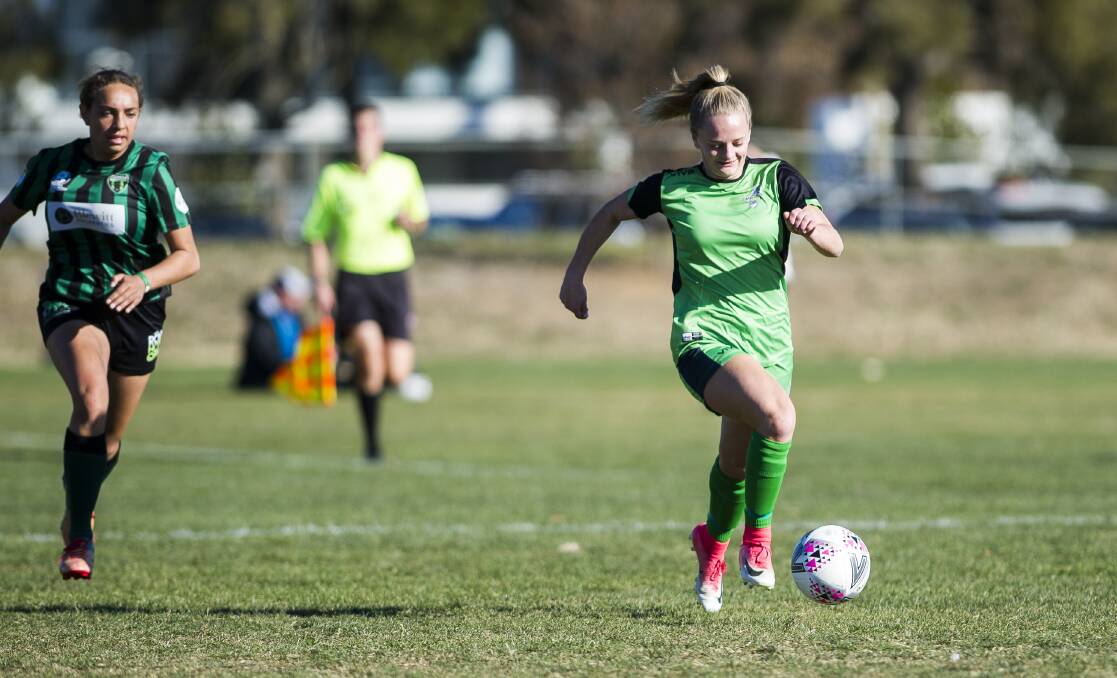 NPLW Golden Boot winner Hayley Taylor-Young has signed with Canberra United. Picture: Dion Georgopoulos
