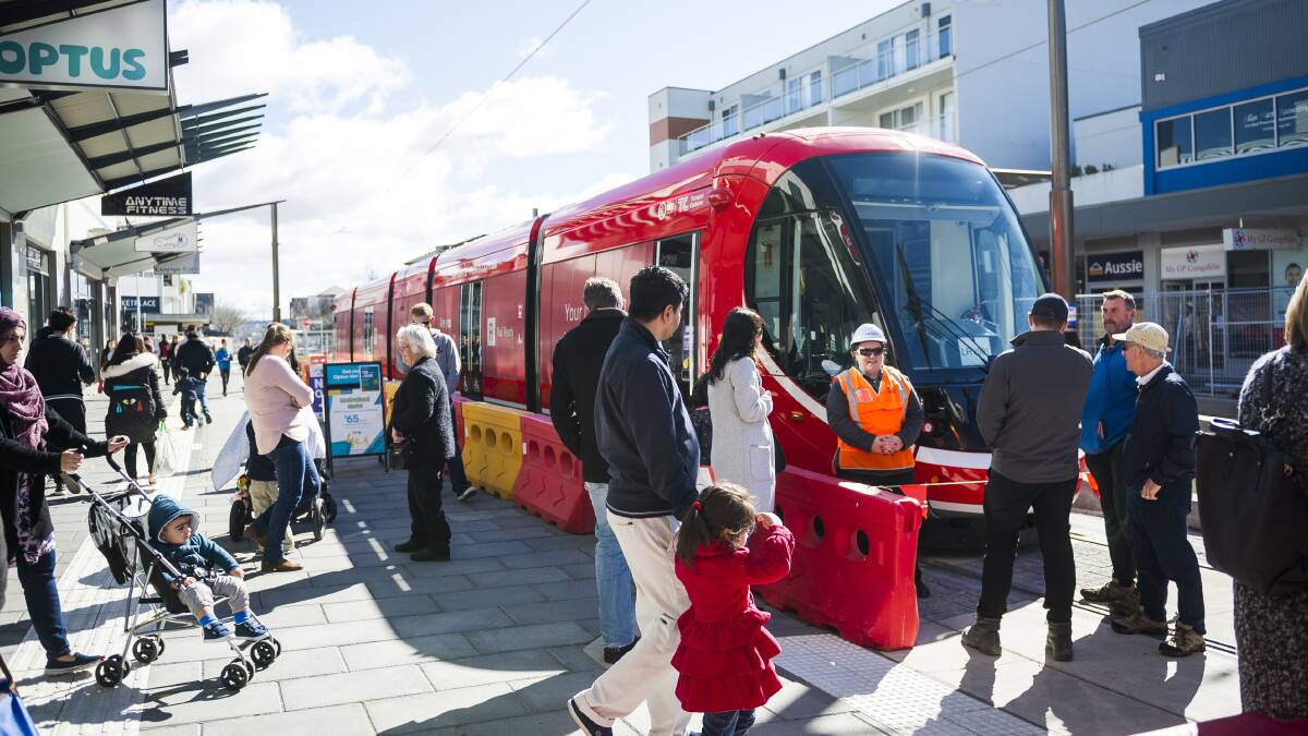 Light rail in Gungahlin. Picture: Dion Georgopoulos