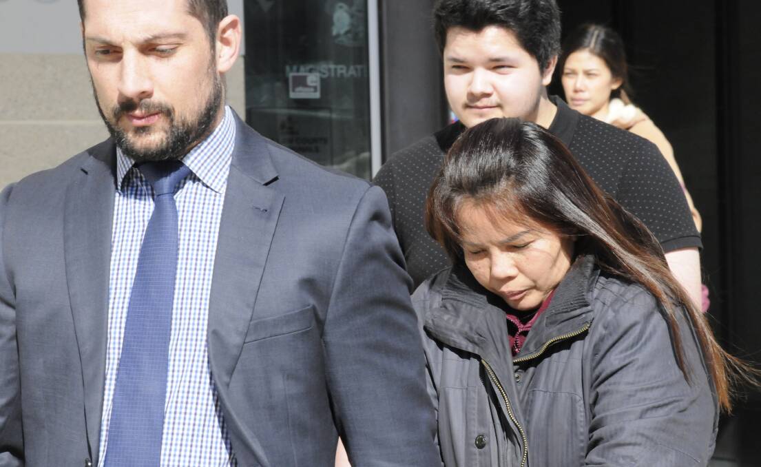 Jamaree Suksom leaving court on a previous occasion with her lawyer James Maher (left). Picture: The Canberra Times