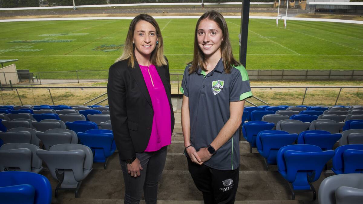 Heather Garriock, left, is disappointed in the ACT government's withdrawal from FFA's Women's World Cup bid. Picture: Elesa Kurtz