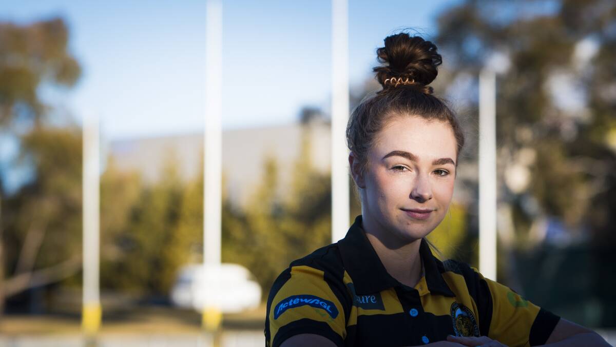 Queanbeyan Tigers player Cass Taylor will benefit from the upgrade at Margaret Donoghoe Oval. Photo Elesa Kurtz