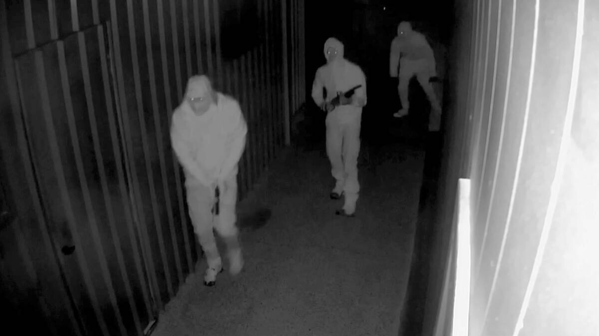A still frame from security footage of the alleged attempted murder in Calwell. Picture: ACT Policing