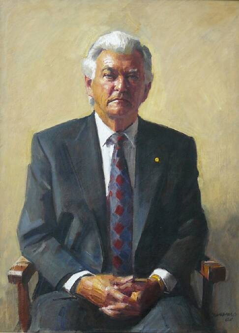 Portrait of Bob Hawke by Robert Hannaford.