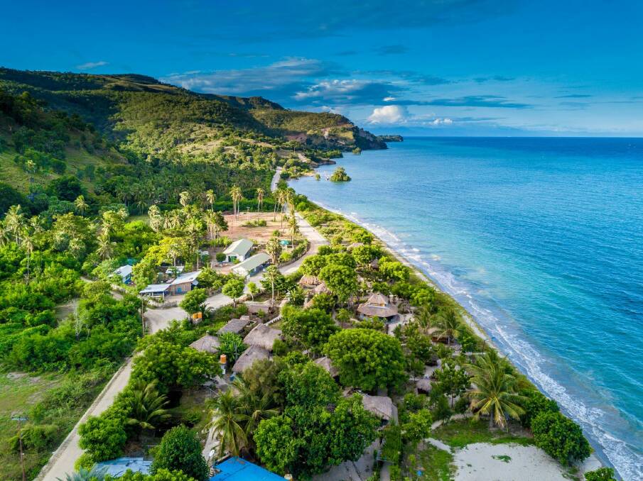 Sharing Bali and Beyonds Atauro Island eco-lodge huts are just metres from the sea. Pictures: Supplied