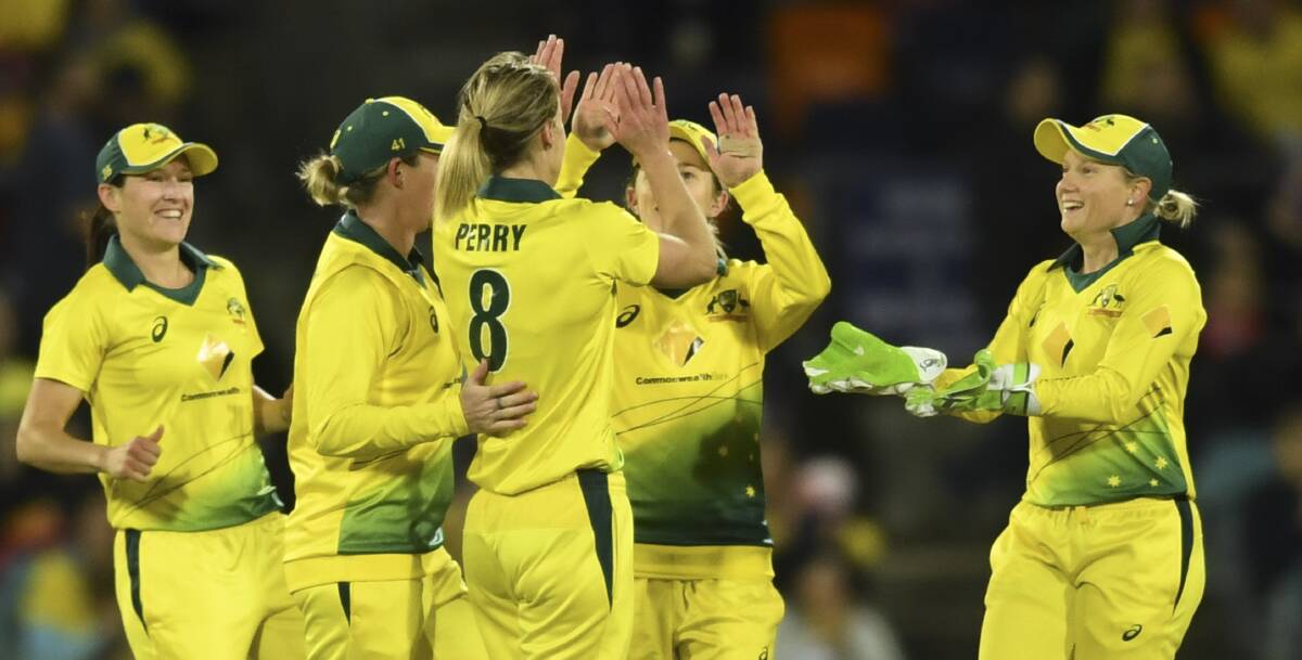 Ellyse Perry and the Australian cricket team will return to Canberra this summer. Picture: AAP