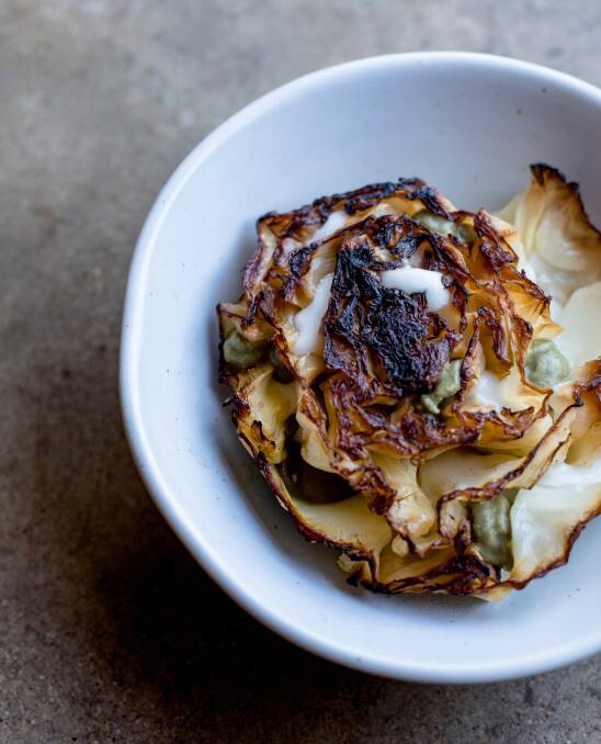 Roasted cabbage. oyster sauce. Picture: Ashley St George