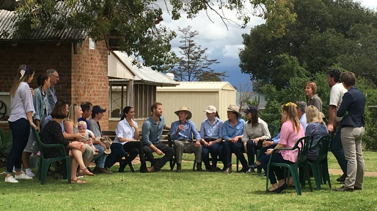 Prince Harry and wife Meghan attend a morning tea with Dubbo locals during their recent visit to Australia. Picture: Dubbo Daily Liberal