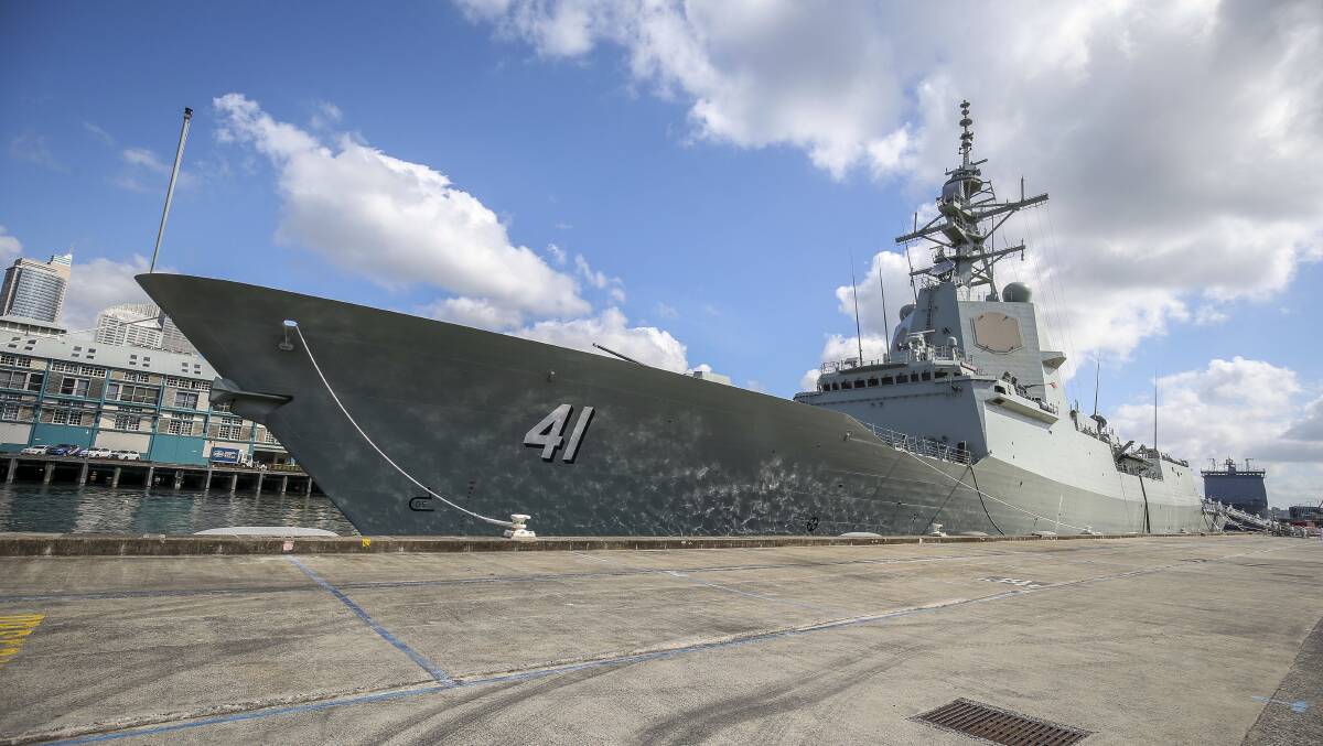 The Royal Australian Navy commissioned HMAS Brisbane, the first of Australia's latest air warfare destroyers, at a ceremony in Sydney in October, 2018. Picture: Katherine Griffiths