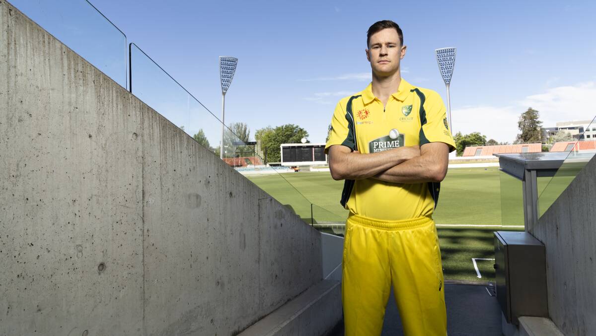 Jason Behrendorff has his sights set on World Cup glory with the Australian one-day team. Picture: Lawrence Atkin