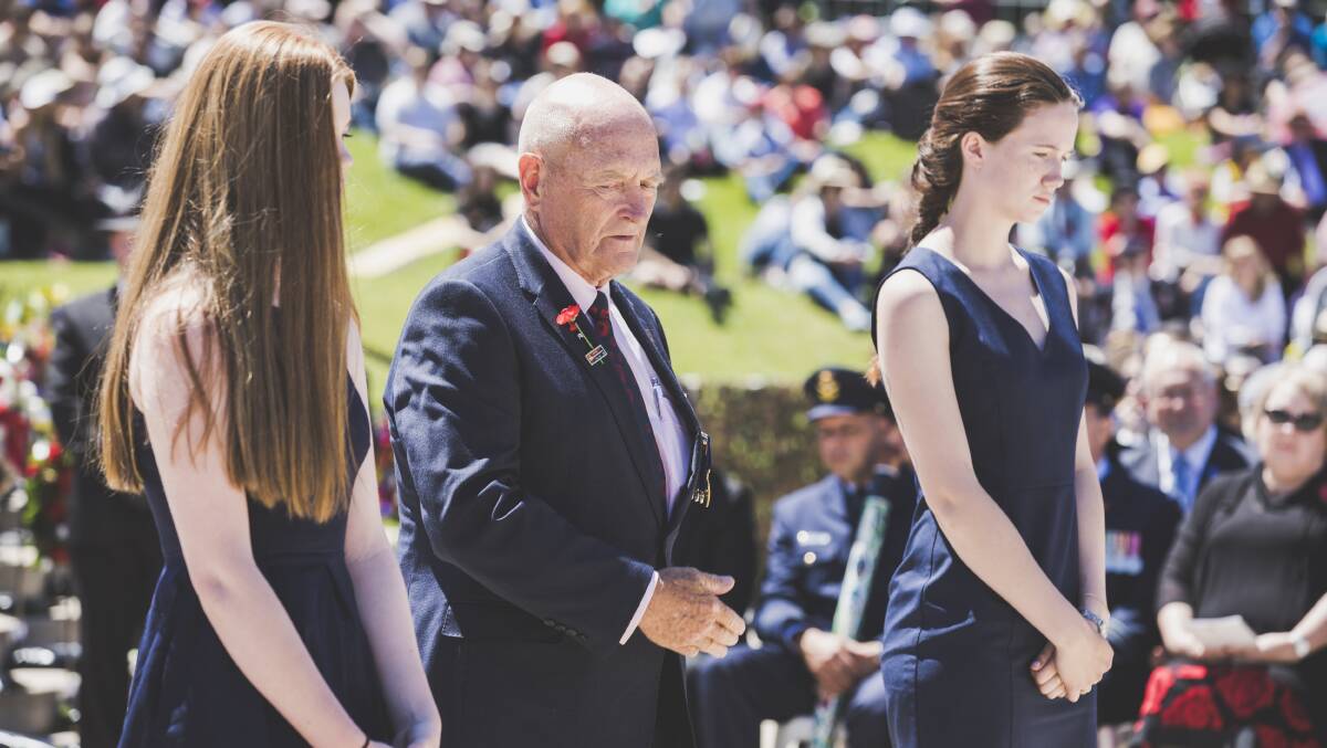 Legacy representatives at the 2018 Remembrance Day observance at the Australian War Memorial. Picture: Jamila Toderas