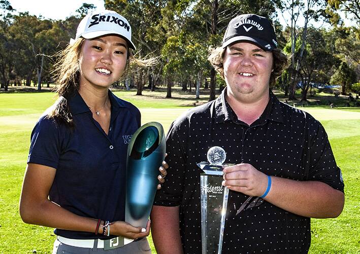 The winners of the 2018 Federal Amateur Open, Grace Kim and Corey Lamb.