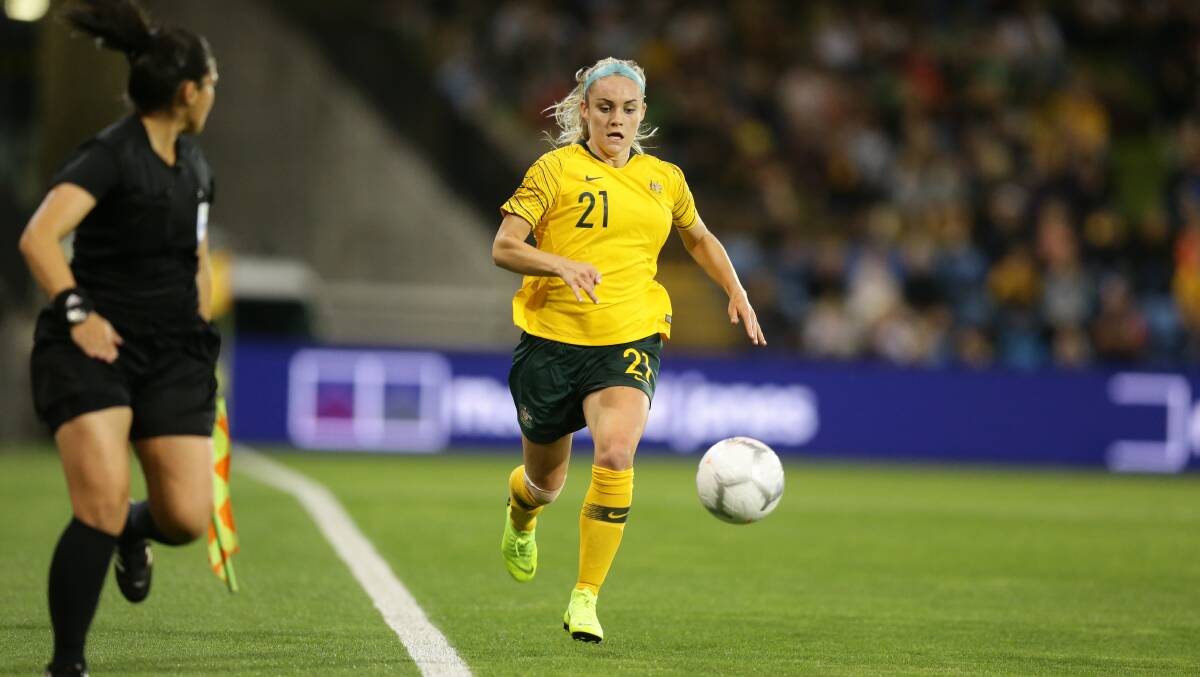 Ellie Carpenter and the Matildas will play in Canberra next year, but not during the 2023 World Cup if Australia's bid is successful. Picture: Jonathan Carroll