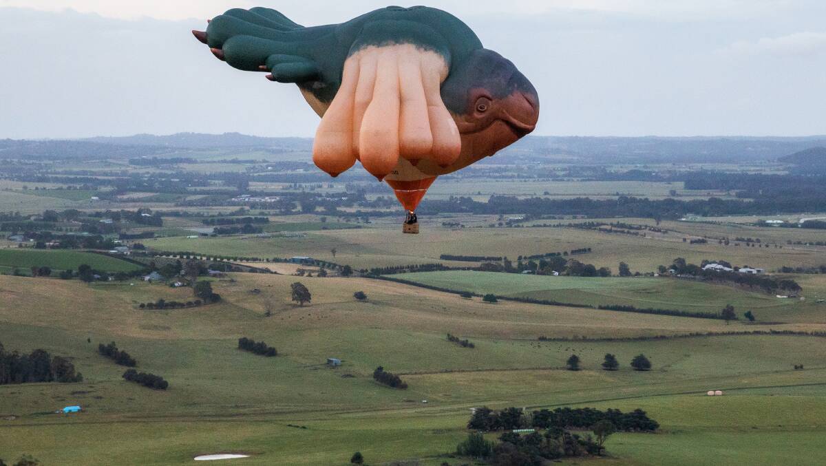 Skywhale was set to be tethered outside Old Parliament House as part of the Enlighten Festival. Picture: Rick Liston