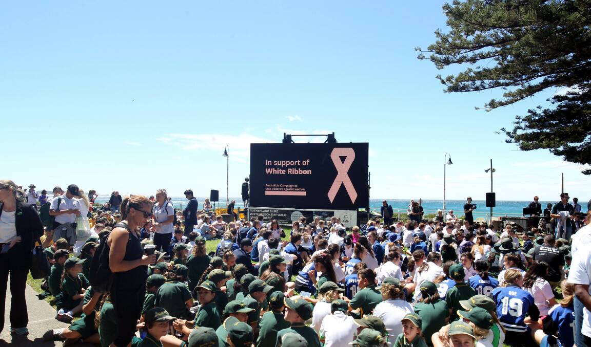 A White Ribbon march in Cronulla. Picture: Chris Lane