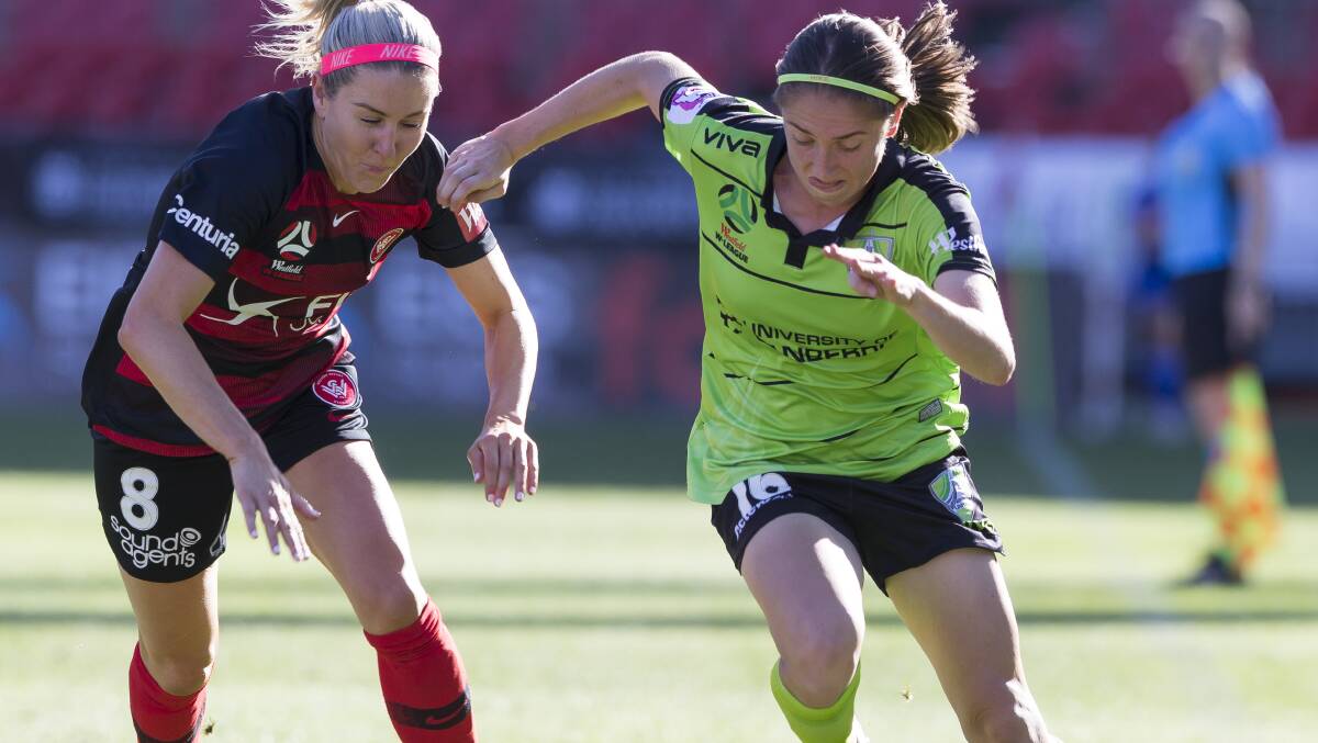 Canberra United fullback Karly Roestbakken is on the brink of her Matilda's debut at the Women's World Cup. Picture: Craig Golding.