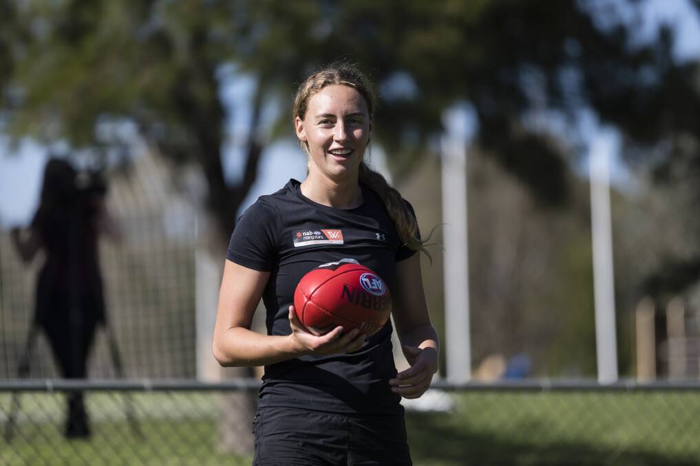 Tarni Evans moved to Canberra at 16 to pursue her AFL dream. Picture: Brook Mitchell/AFL Media