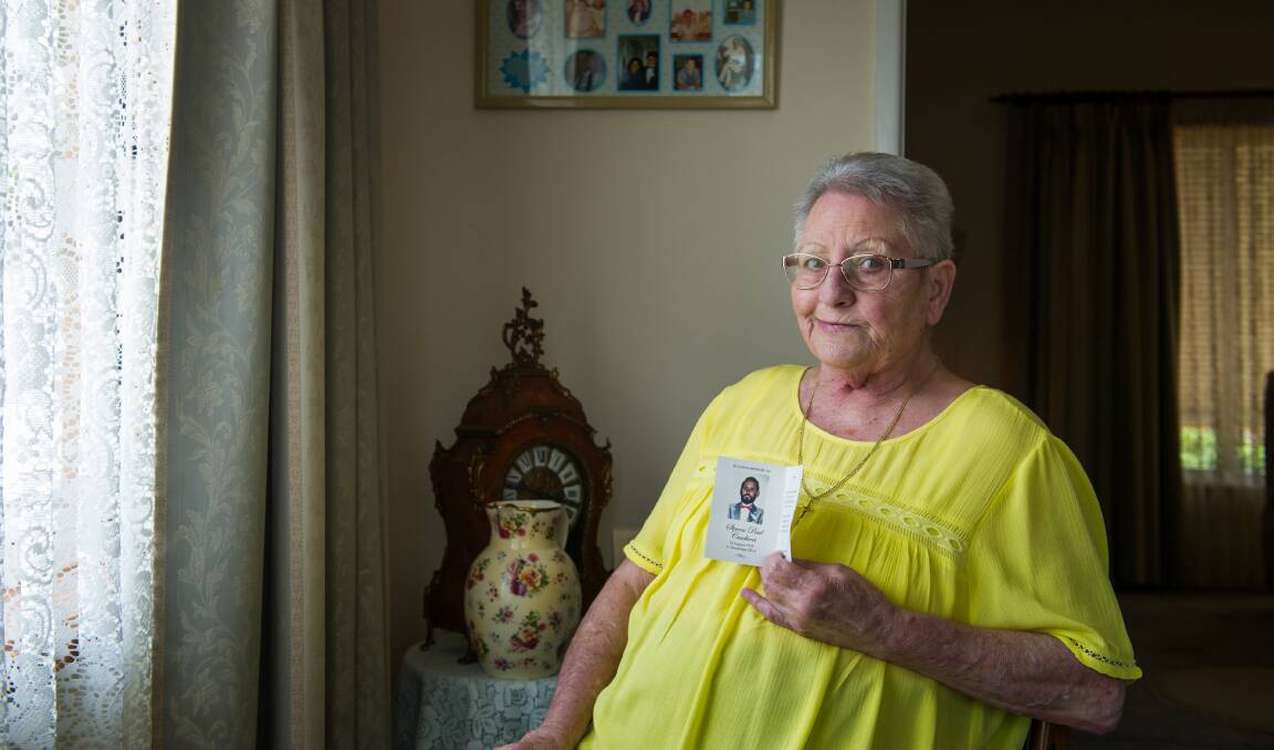 Yvonne Cuschieri, pictured with an image of her late son Steve Cuschieri, has been pushing for a respite centre for Queanbeyan for many years. She is hopeful that this latest announcement means it is closer to reality. Picture: Elesa Kurtz