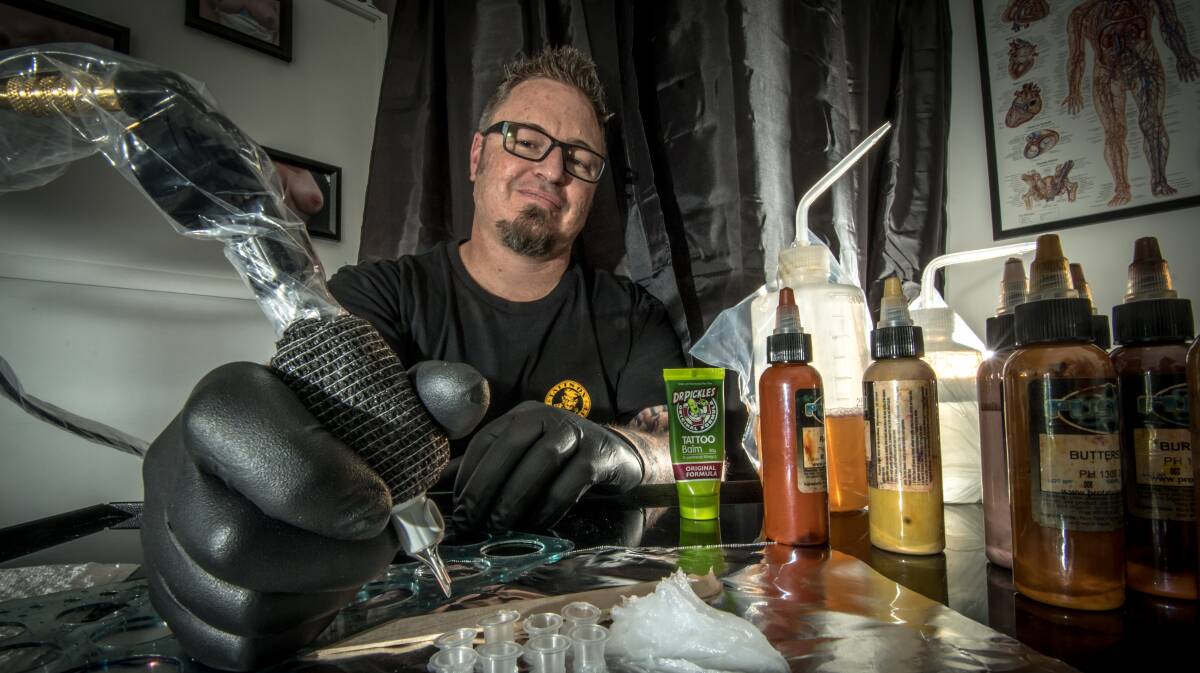 Peter Bone, owner of Tatts On Tatts Off in Gungahlin, which went into liquidation earlier this year. Picture: Karleen Minney.