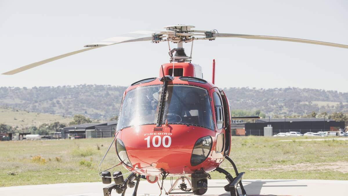 The ACT's fire surveillance helicopter, Firebird 100. Photo: Jamila Toderas