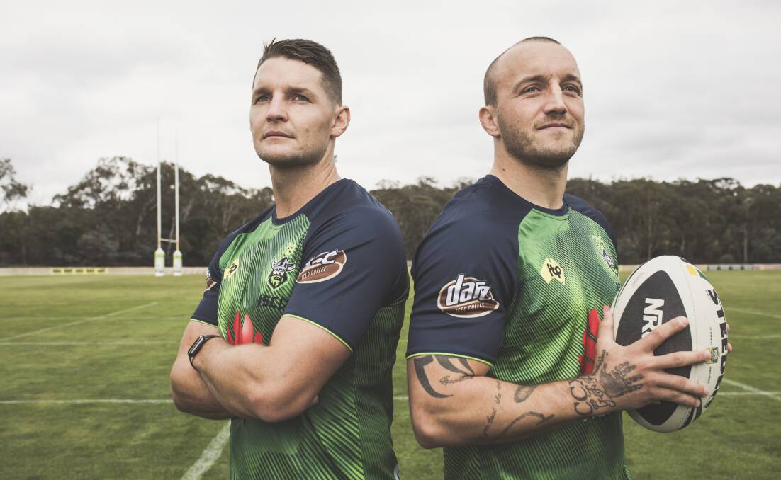 There's similarities to '89 with the Raiders co-captains Jarrod Croker and Josh Hodgson. Picture: Jamila Toderas