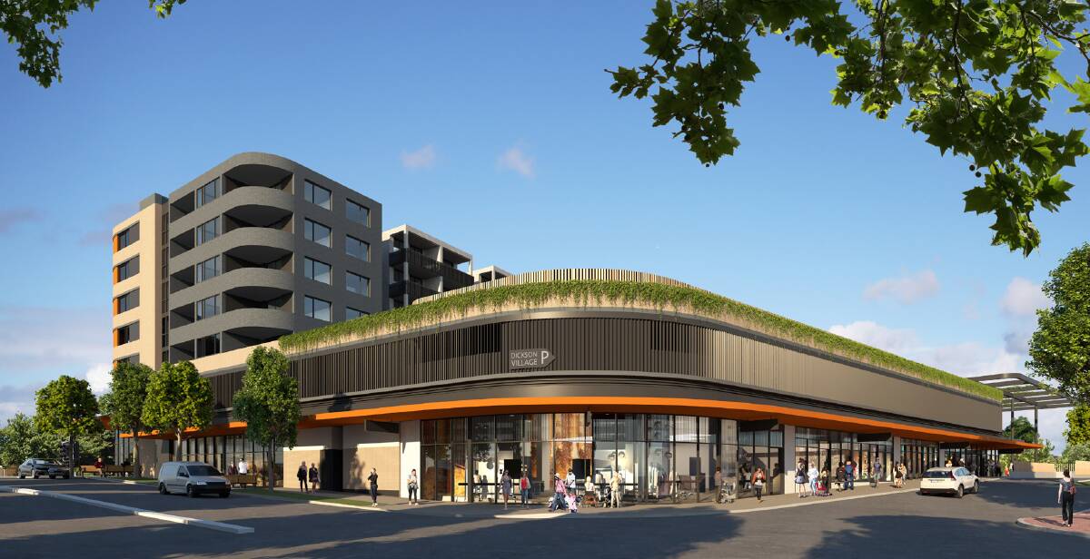 An artist's impression of the proposed redevelopment of Dickson town centre to add a new Coles supermarket, apartments and shops and restaurants. Picture: Supplied