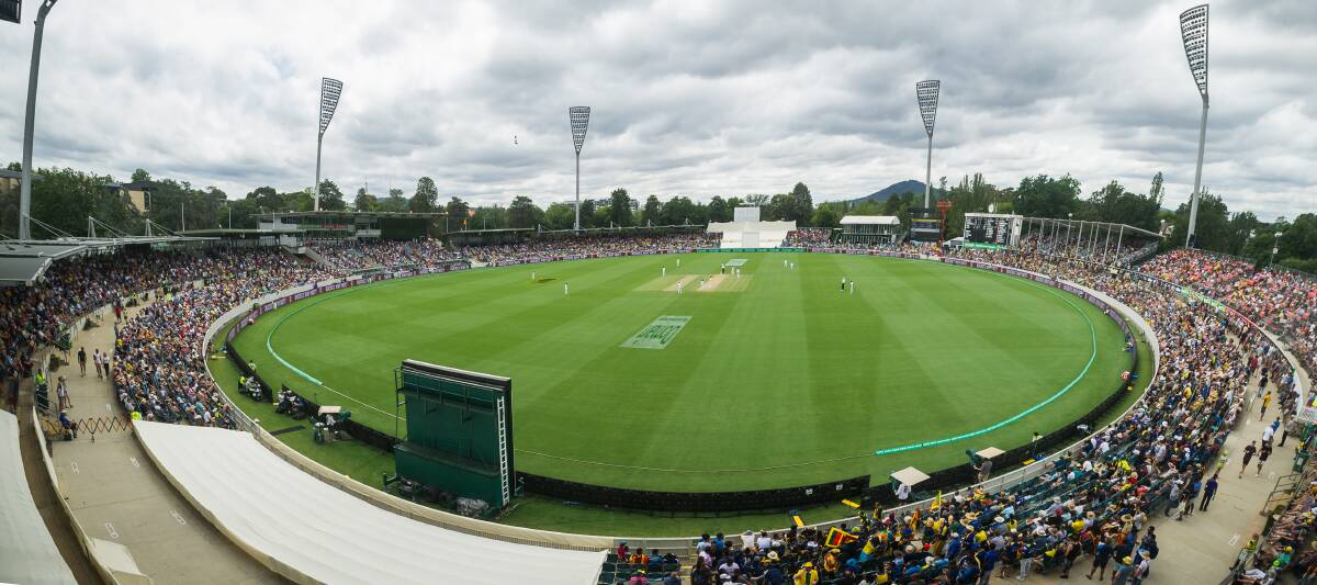 A sellout crowd watched day two of the Manuka Oval Test. Picture: Elesa Kurtz