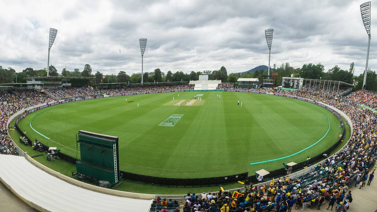 Manuka Oval hosted a Test early last year between Australia and Sri Lanka. Picture: Elesa Kurtz
