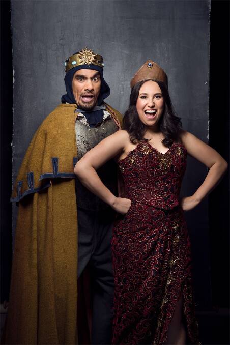 Cramer Cain, left, and Josie Lane in Monty Python's Spamalot. Picture: Marnya Rothe