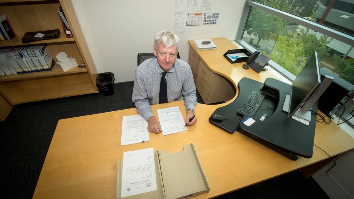 Auditor General Michael Harris on his first day as new ACT Auditor-General. Photo: Karleen Minney