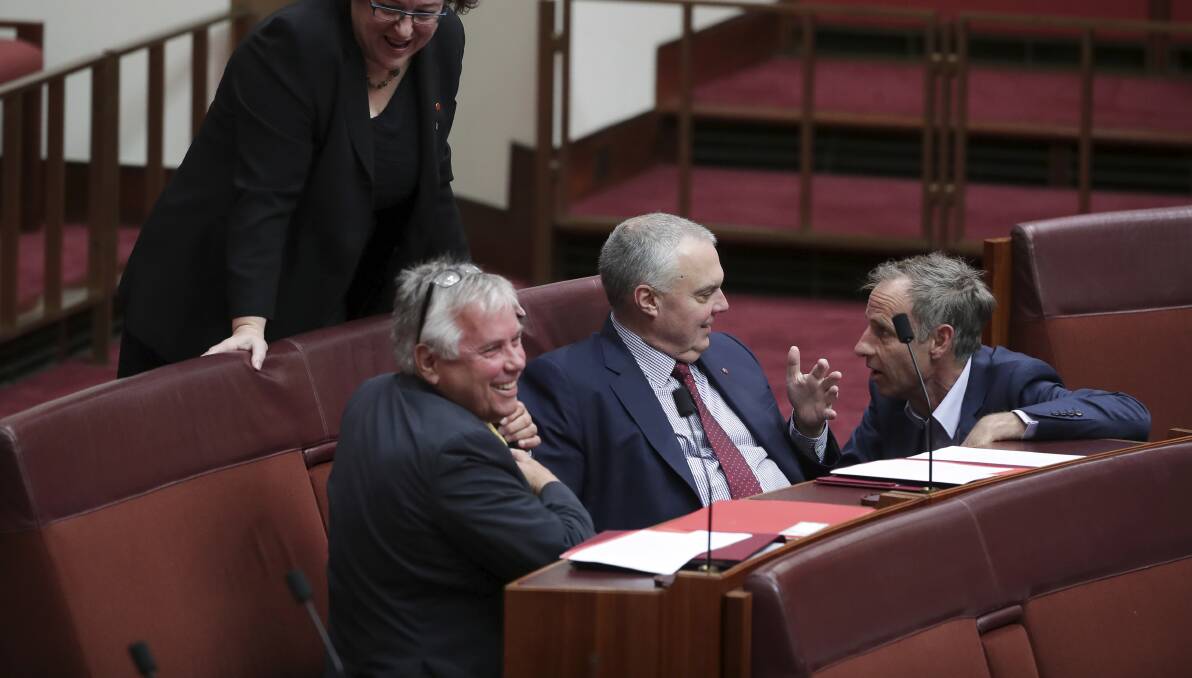 The votes of Centre Alliance senators Rex Patrick and Stirling Griff would be enough to pass the full package of tax cuts. Picture: Alex Ellinghausen