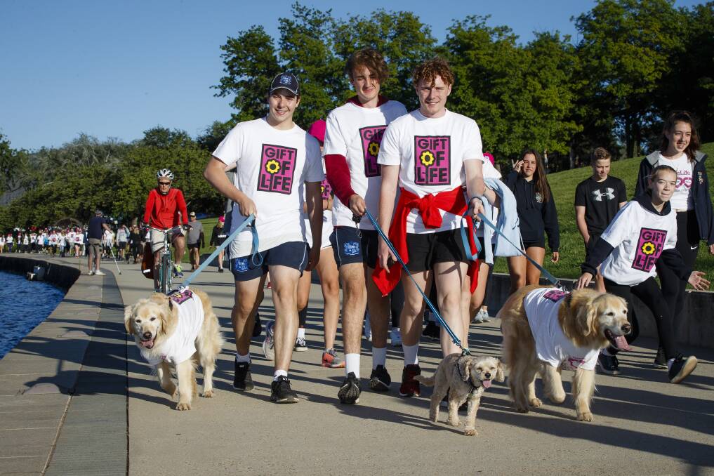 Participants at last year's Gift of Lifes DonateLife Walk around Lake Burley Griffin.