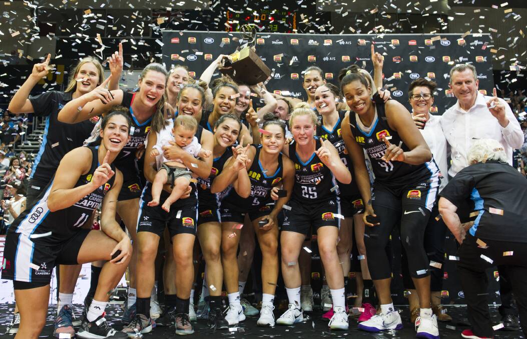The Capitals beat Adelaide in the WNBL grand final. Picture: Dion Georgopoulos
