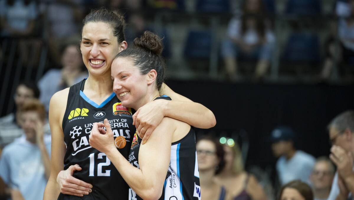 Canberra Capitals co-captains Marianna Tolo and Kelsey Griffin will hunt for another title this season. Picture: Sitthixay Ditthavong