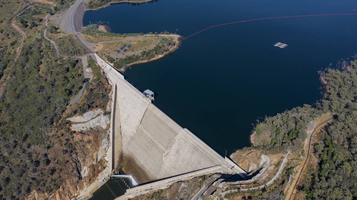 Canberra's enlarged Cotter Dam. Picture: Supplied