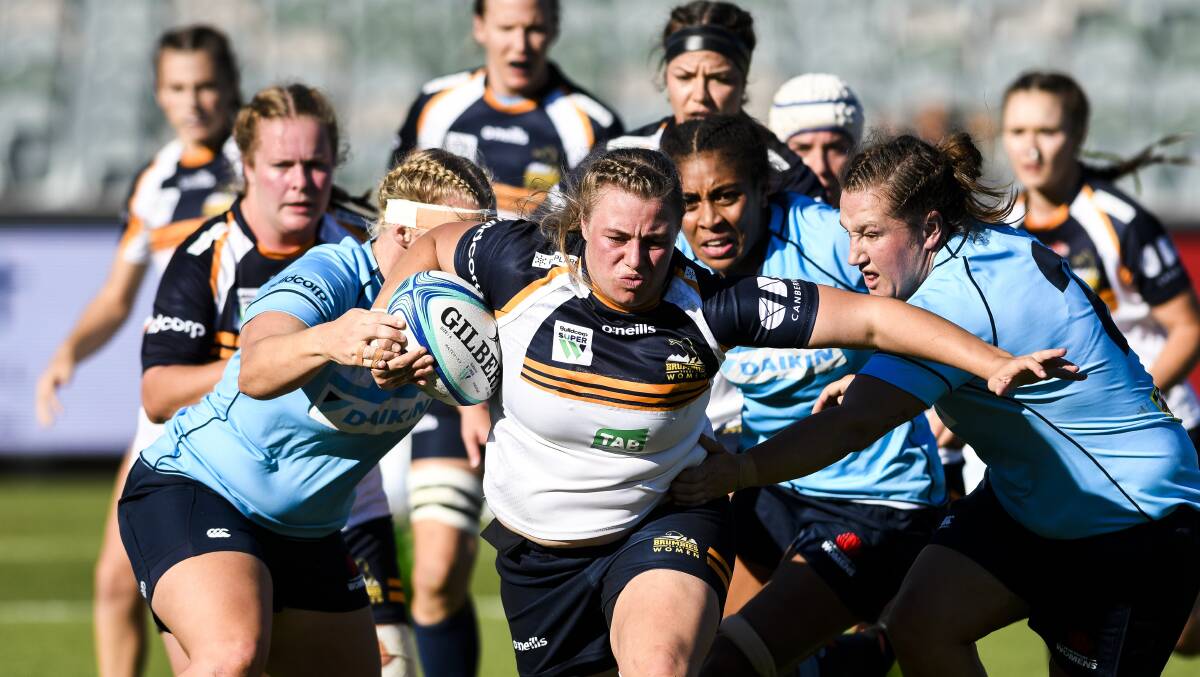 On the charge: The Brumbies' women's team will have a new rugby home in a $200,000 change room. Picture: Dion Georgopoulos