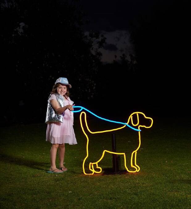 Neon Dog Par created by visual artist Carla O'Brien at last year's Enlighten Festival. Picture: Supplied