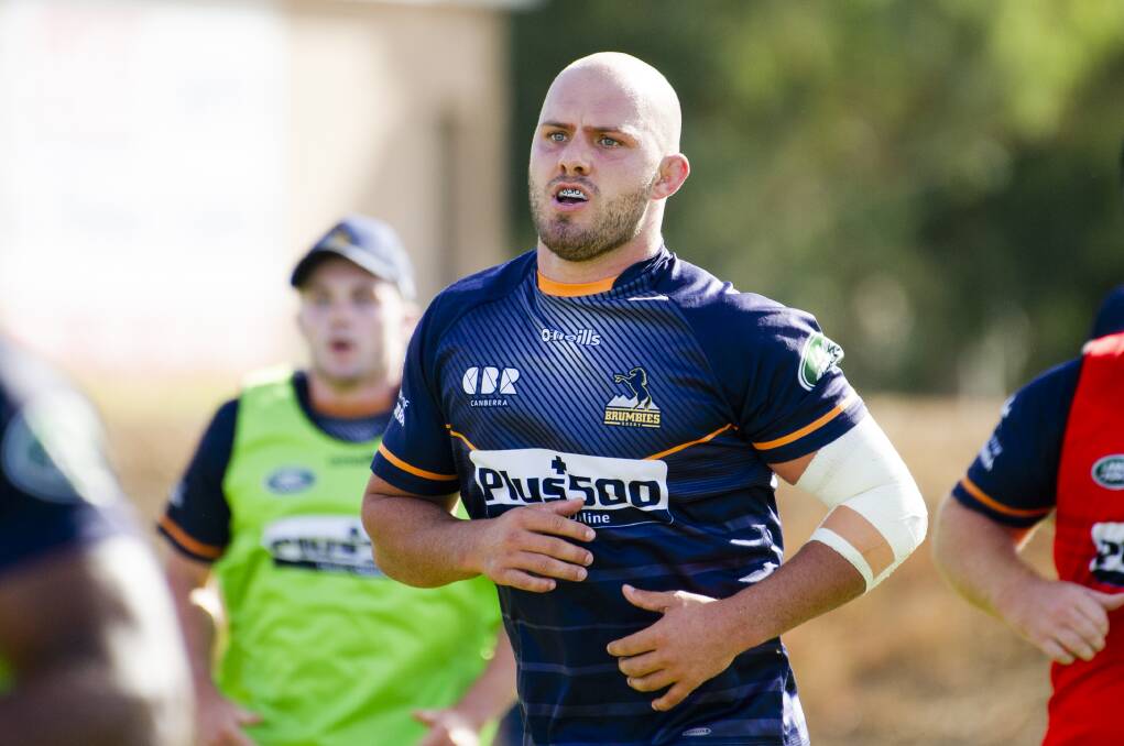 Brumbies back-rower Lachlan McCaffrey has signed a new deal in Canberra. Picture: Jamila Toderas